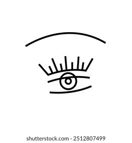 eye logo. eyelashes and eyebrow. vision icon one line