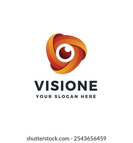 Vector colorido del gradiente del logotipo del ojo