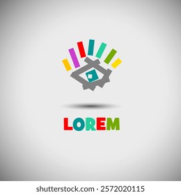 Eye logo. hand drawn. Not AI, Vector illustration.