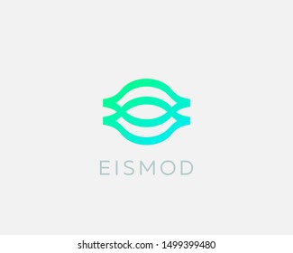 Eye logo icon design abstract modern minimal style illustration. Vision cloud vector emblem sign symbol mark logotype