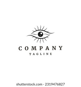 Eye logo icon design template flat vector