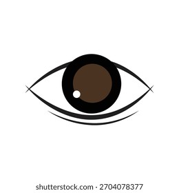 Ilustración de icono de logotipo de ojo plana