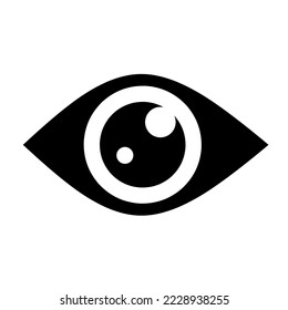 Auge-Logo-Symbol auf weißem Hintergrund. Ideal für Brillenlogos und optische Sehenswürdigkeiten. Vektorgrafik