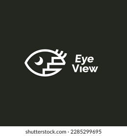 eye logo icon vector illustration with sight