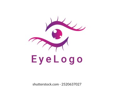 Eye logo icon vector symbol design with eyeball and eyebrow concept for medical and eyecare clinics.