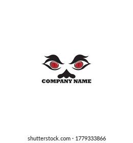 ilustración de logotipo ocular de un diseño vectorial negro