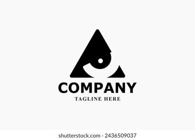 eye logo inside a black triangle