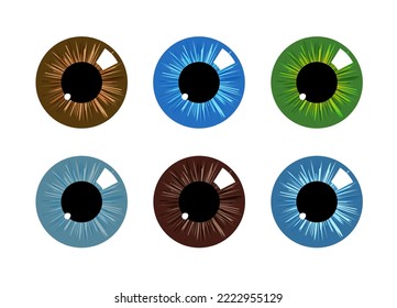 Eye logo iris pupil icon. Flat health hospital ophthalmologist eye logo