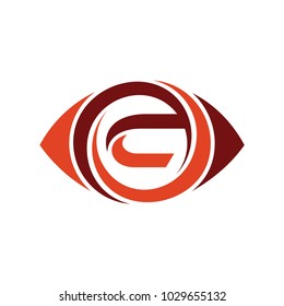 Eye Logo With Letter C Initial Logo Template
