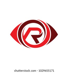 Eye Logo With Letter R Initial Logo Template