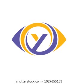 Eye Logo With Letter Y Initial Logo Template