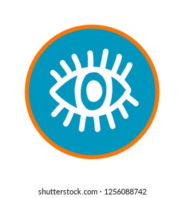 Eye logo logotype round hand drawn for prints posters stickers banners background clubs interests vision optical medical center