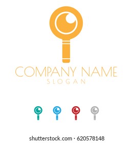 eye logo with a magnifying glass shape