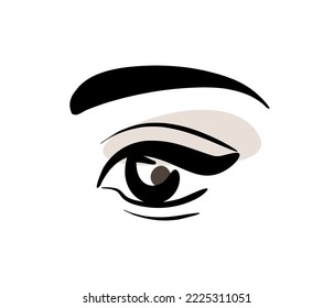 Logo des Auges. Make-up-Symbol isolieren. Augenheilkunde. Wimpern-Tätowierung