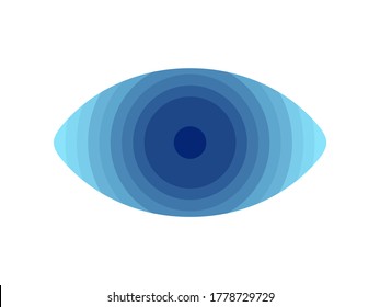 Eye logo. Modern design, color transition / gradient.
Abstract, vector illustration of blue on white background for logo, website, brochure and print template design.