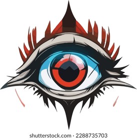 Eye logo multicolor vector illustration isolated on white background