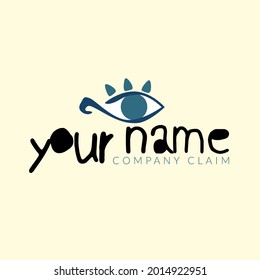 
Eye logo. Eye object with eyelashes. Vector illustration.