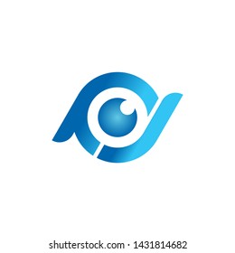 Eye Logo With P and J letters with abstract shapes, logos - vectors - templates.