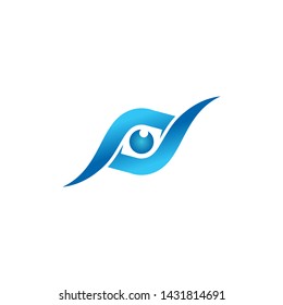 Eye Logo With P and J letters with abstract shapes, logos - vectors - templates.