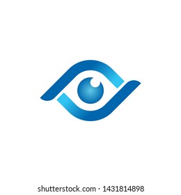 Eye Logo With P and J letters with abstract shapes, logos - vectors - templates.