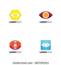 eye logo set idea template vector