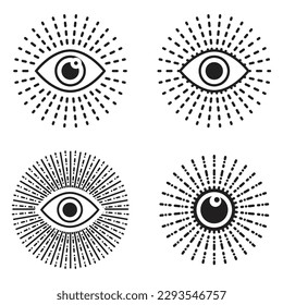 Eye Logo Set, Vector Eye Icon.