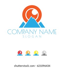 eye logo with the shape of Mountain