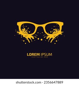 eye logo, sunglasses vector, glasses icon, glass silhouette design minimal symbol
