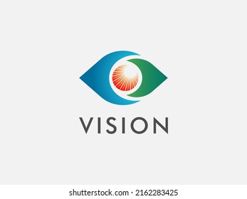 Eye logo symbol design. Creative media icon. Global vision logotype usable for multimedia or ophthalmology. medical logo design element