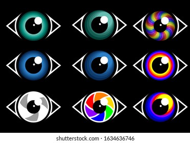 Eye logo symbol vector icon