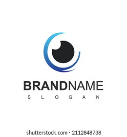 Vorlage für das Augenlogo, optisches Symboldesign, Vektorgrafik