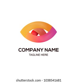 eye logo vector 3d illustration