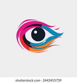 Augen-Logo-Vektor-Kunst im einfachen Hintergrund Vision, Sicht, Optometrie, Symbol, Icon.