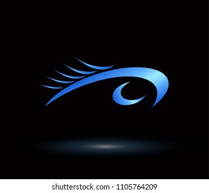 eye logo vector. eye icon combined with swoosh shape