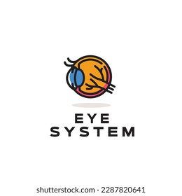 eye logo vector icon illustration with healthy system