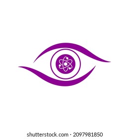 eye logo vector with science