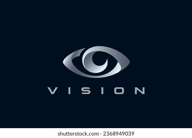 Eye Logo Vision Abstract Design vector template 3D style. Ophtalmology Clinic Optical Media Video Logotype concept icon.