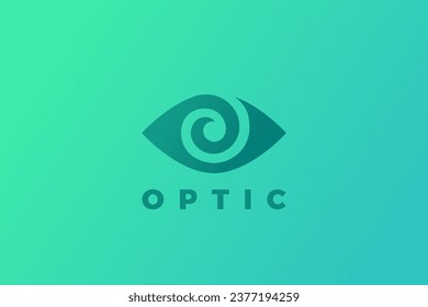 Eye Logo Vision Abstract Design vector template. Ophtalmology Clinic Optical Media Video Logotype concept icon.