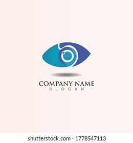 Eye Logo vision abstract simple design vector template