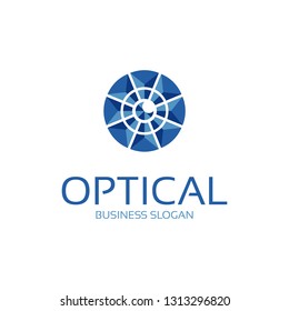 Eye Logo,Polygonal Eye Logo,Optical Blue Vector Logotype Eye Symbol