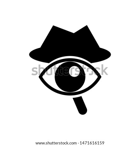 eye logos, magnifying glasses and detective caps that reflect a detective