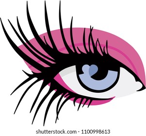 Eye with Long Lashes