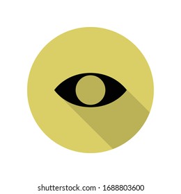 eye long shadow icon. Simple glyph, flat vector of web icons for ui and ux, website or mobile application