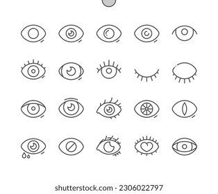 Eye. Look and vision. Eyesight. Pixel Perfect Vector Thin Line Icons. Simple Minimal Pictogram