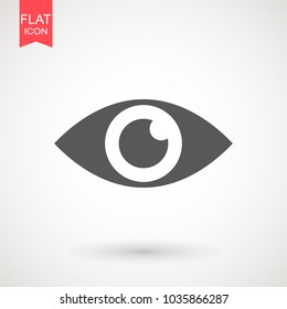 Eye , Look and Vision icon. Web site page and mobile app design vector element. Sign of view, look, opinion, glance, peek, , glimpse, dekko, eyebeam, eyewink . Flat design style.