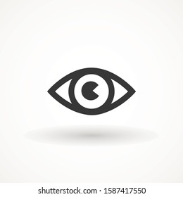 Eye , Look and Vision icon. Web site page and mobile app design vector element. Sign of view, look, opinion, glance, peek, , glimpse, dekko, eyebeam, eyewink . Flat design style.