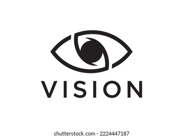 eye loop vision logo. simple optical vector icon design
