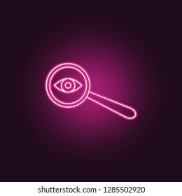 eye loupe icon. Elements of Crime Investigation in neon style icons. Simple icon for websites, web design, mobile app, info graphics