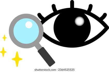 Eye and Loupe Isolated Vector Icon