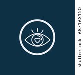 Eye with love icon